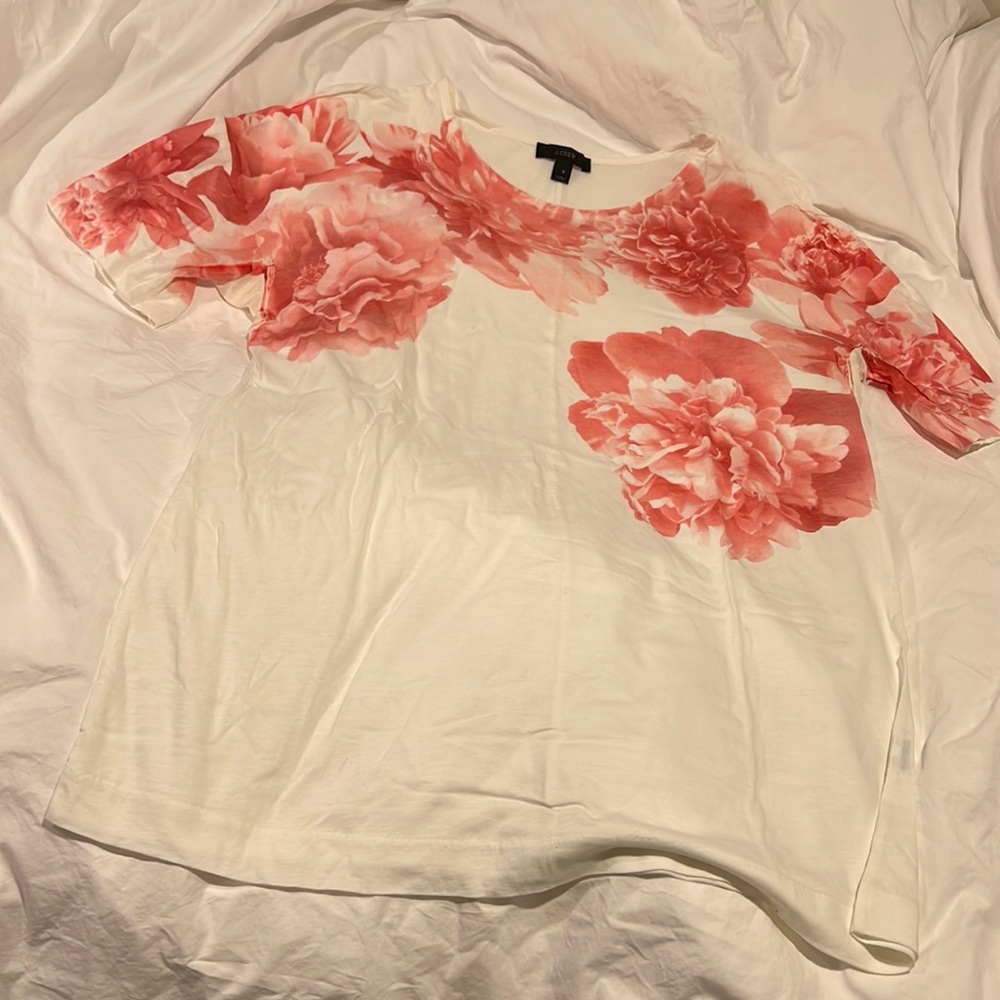 JCrew peony print tissue tee
